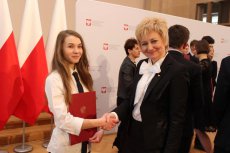 Aurelia Michałowska Mazowiecki Kurator Oświaty podczas uroczystości 