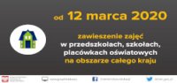 Zawieszenie zajęć dydaktyczno-wychowawczych w przedszkolach, szkołach i placówkach oświatowych