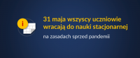 31 maja wszyscy uczniowie wracają do nauki stacjonarnej na zasadach sprzed pandemii