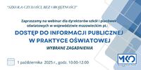 Zaproszenie na webinar dotyczący informacji publicznej