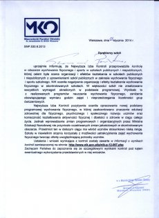 Pismo Mazowieckiego Kuratora Oświaty do Dyrektorów szkół