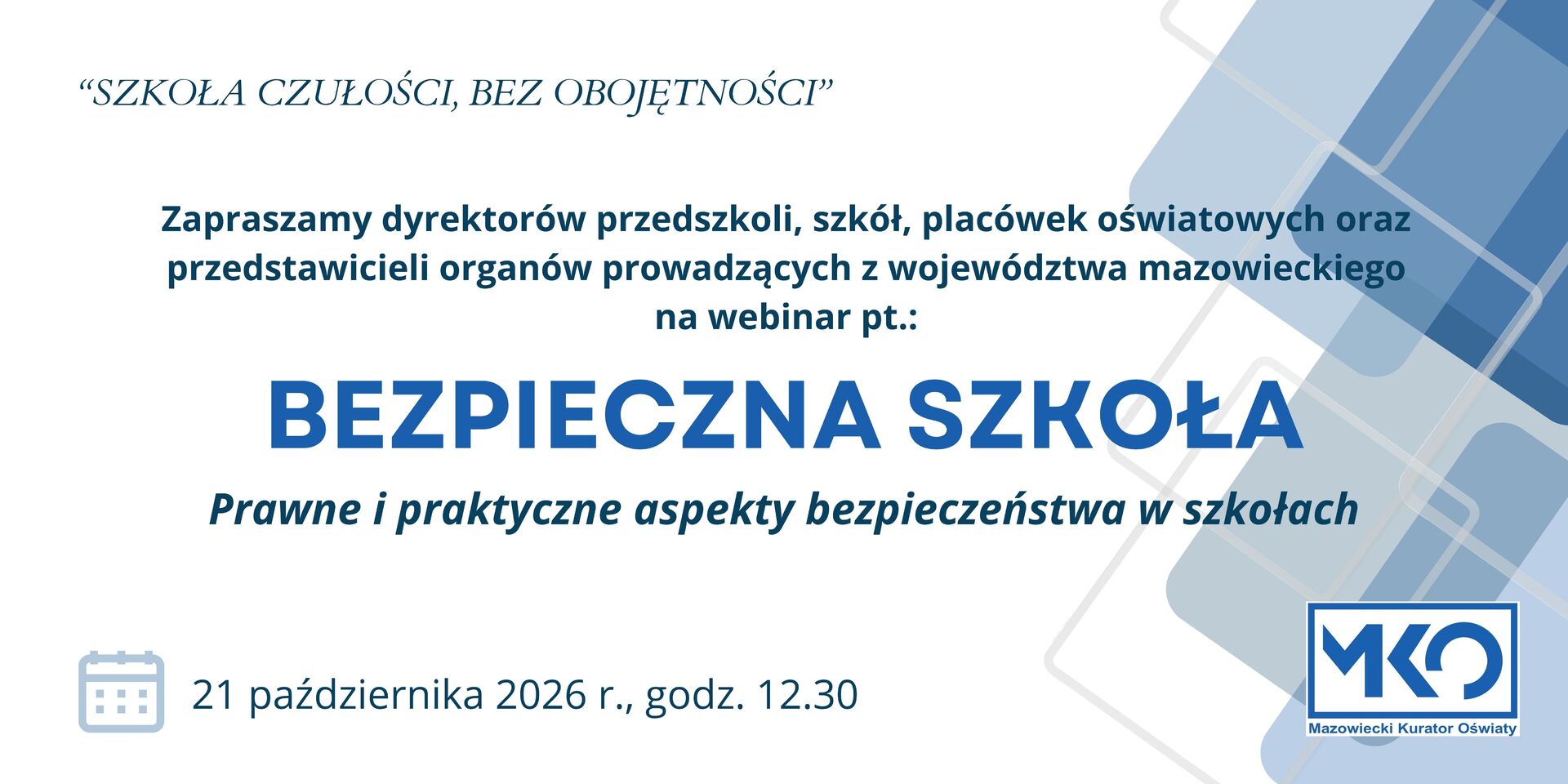 Webinar o bezpieczeństwie w szkołach województwa mazowieckiego